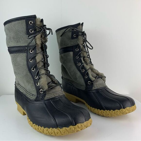NWOT L.L. Bean Women’s Signature Wicked Good Foldover Shearling Duck Boots Sz 9 - Picture 1 of 14